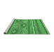 Sideview of Machine Washable Abstract Emerald Green Modern Area Rugs, wshabs2481emgrn