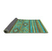 Sideview of Abstract Turquoise Modern Rug, abs2481turq