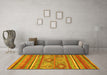 Machine Washable Abstract Yellow Modern Rug in a Living Room, wshabs2481yw