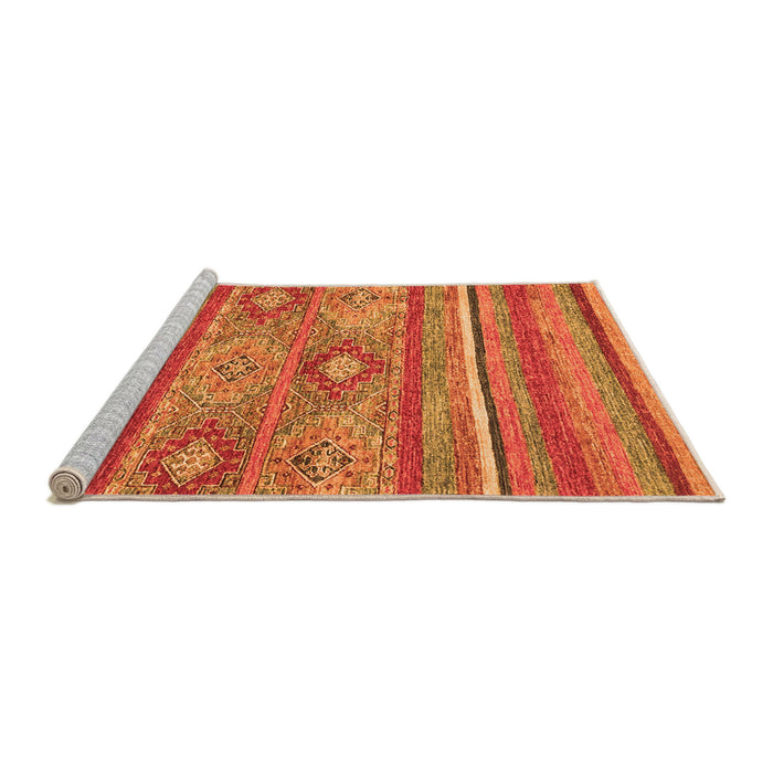 Sideview of Machine Washable Abstract Orange Modern Area Rugs, wshabs2481org