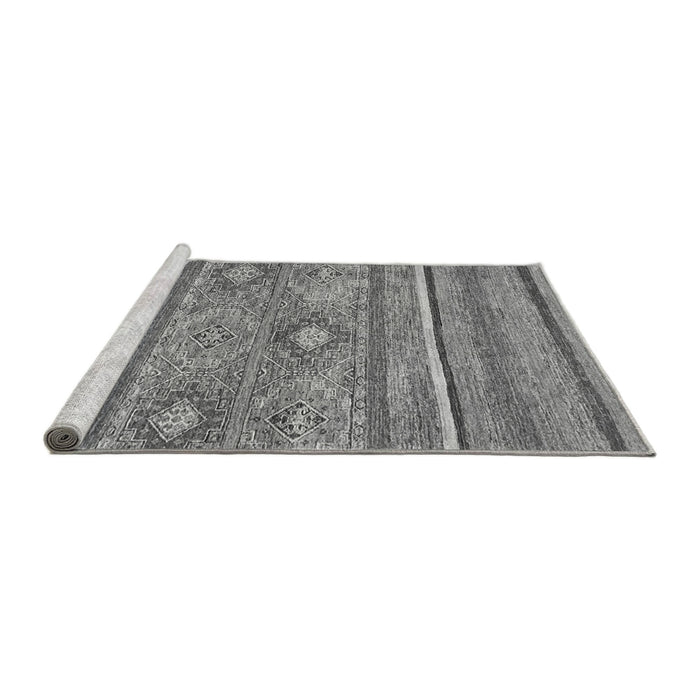 Sideview of Machine Washable Abstract Gray Modern Rug, wshabs2481gry