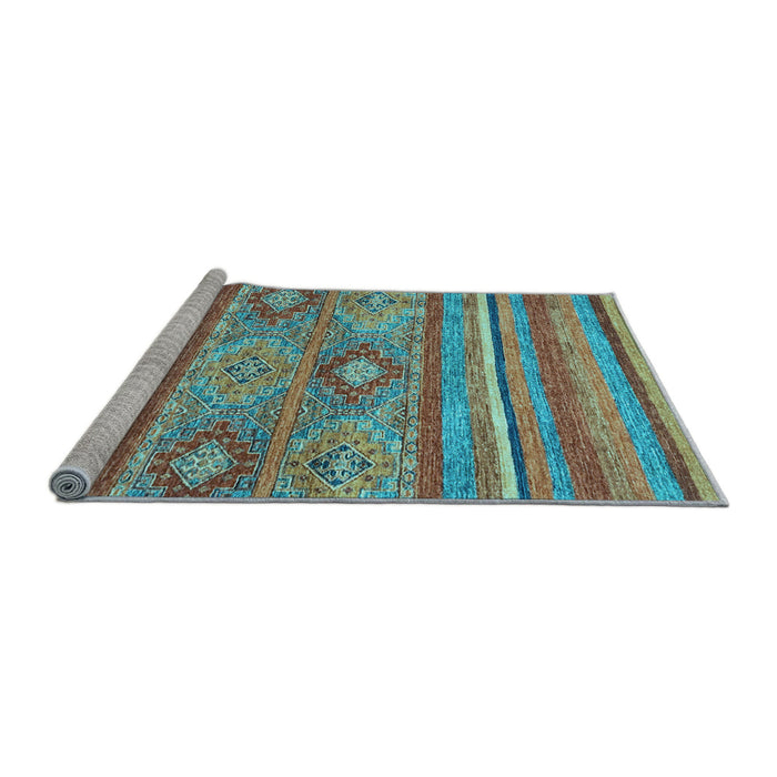 Sideview of Machine Washable Abstract Light Blue Modern Rug, wshabs2481lblu