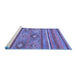 Sideview of Machine Washable Abstract Blue Modern Rug, wshabs2481blu