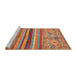 Sideview of Machine Washable Abstract Light Copper Gold Rug, wshabs2482