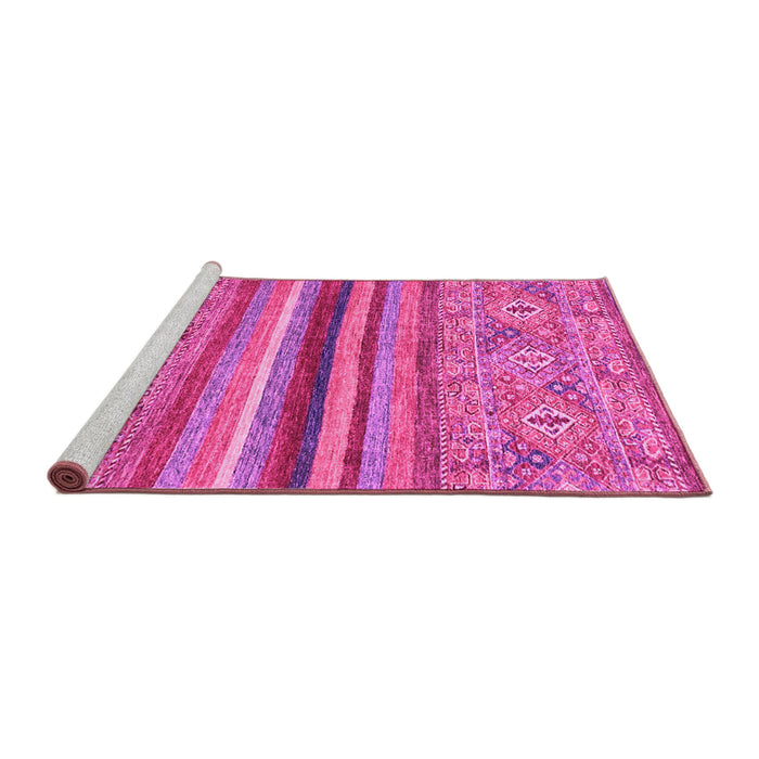 Sideview of Machine Washable Abstract Pink Modern Rug, wshabs2482pnk