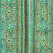 Square Abstract Turquoise Modern Rug, abs2482turq