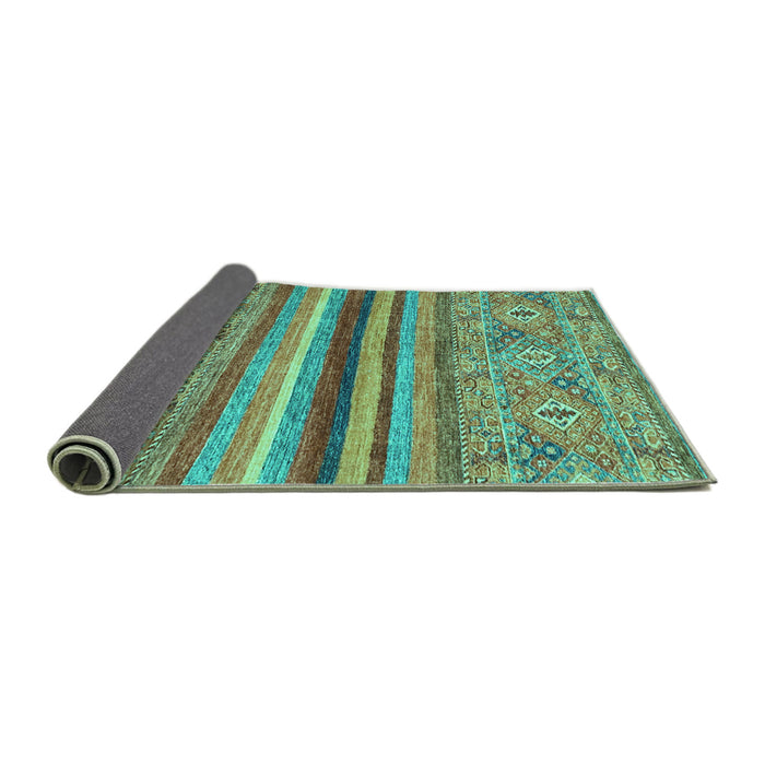 Sideview of Abstract Turquoise Modern Rug, abs2482turq
