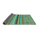 Sideview of Abstract Turquoise Modern Rug, abs2482turq