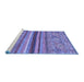 Sideview of Machine Washable Abstract Blue Modern Rug, wshabs2482blu