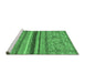 Sideview of Machine Washable Abstract Emerald Green Modern Area Rugs, wshabs2482emgrn