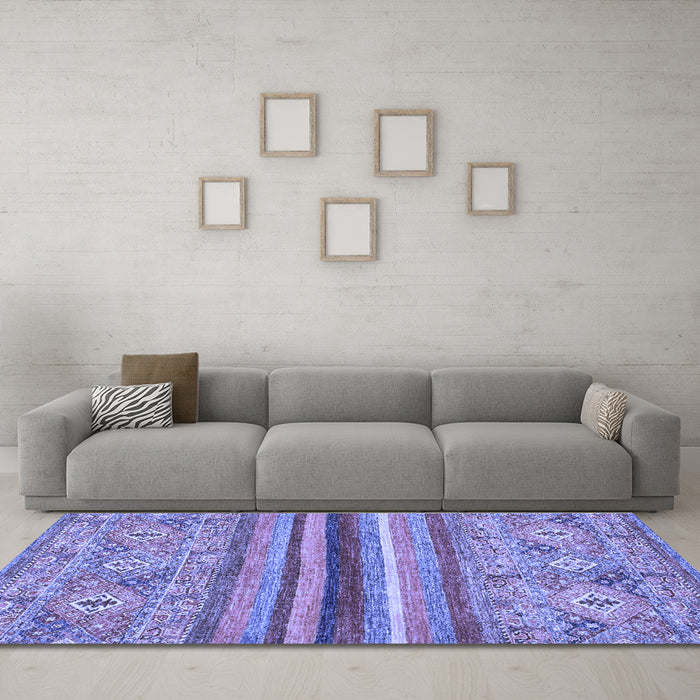 Machine Washable Abstract Blue Modern Rug in a Living Room, wshabs2482blu