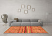 Machine Washable Abstract Orange Modern Area Rugs in a Living Room, wshabs2482org