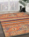 Abstract Light Copper Gold Modern Rug in Family Room, abs2482