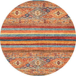 Round Machine Washable Abstract Light Copper Gold Rug, wshabs2482