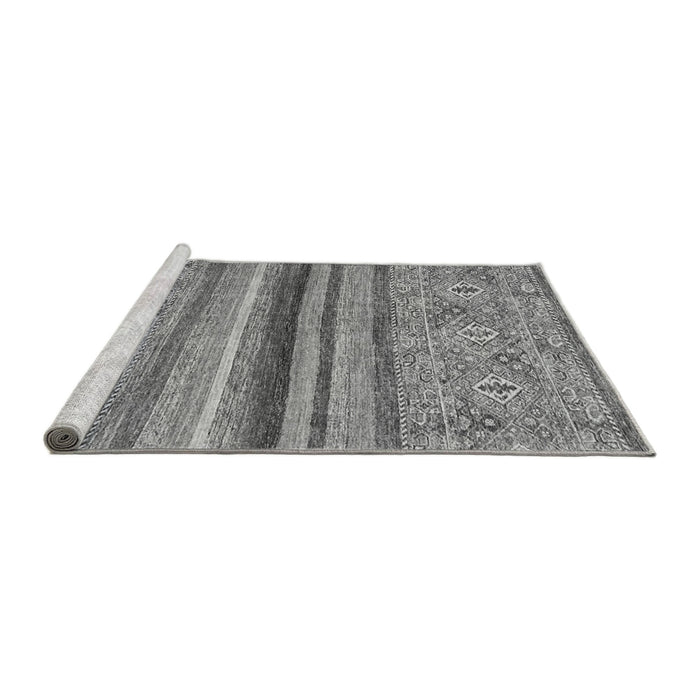 Sideview of Machine Washable Abstract Gray Modern Rug, wshabs2482gry