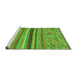 Sideview of Machine Washable Abstract Green Modern Area Rugs, wshabs2482grn