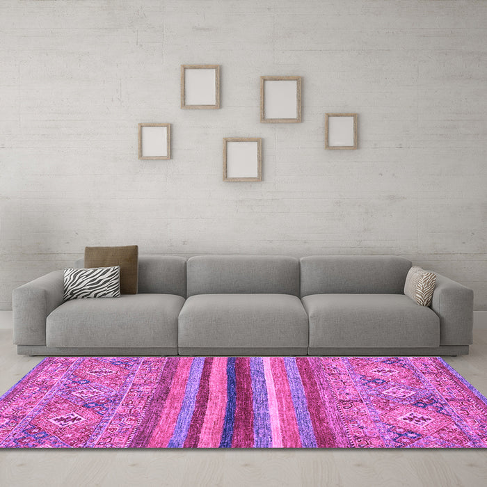 Machine Washable Abstract Purple Modern Area Rugs in a Living Room, wshabs2482pur