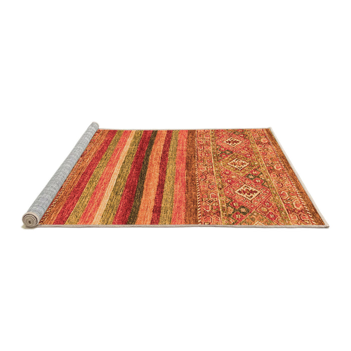 Sideview of Machine Washable Abstract Orange Modern Area Rugs, wshabs2482org