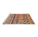 Sideview of Machine Washable Abstract Light Copper Gold Rug, wshabs2483