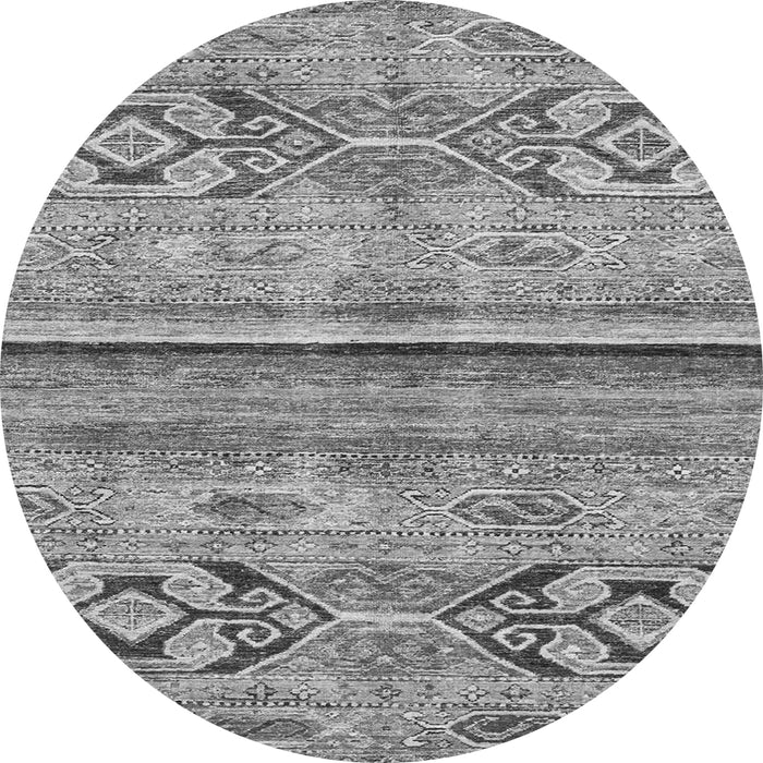 Round Machine Washable Abstract Gray Modern Rug, wshabs2483gry