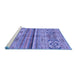 Sideview of Machine Washable Abstract Blue Modern Rug, wshabs2483blu