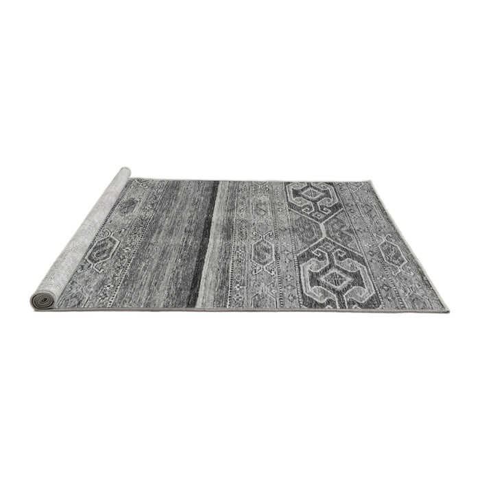 Sideview of Machine Washable Abstract Gray Modern Rug, wshabs2483gry