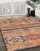 Machine Washable Abstract Light Copper Gold Rug in a Family Room, wshabs2483