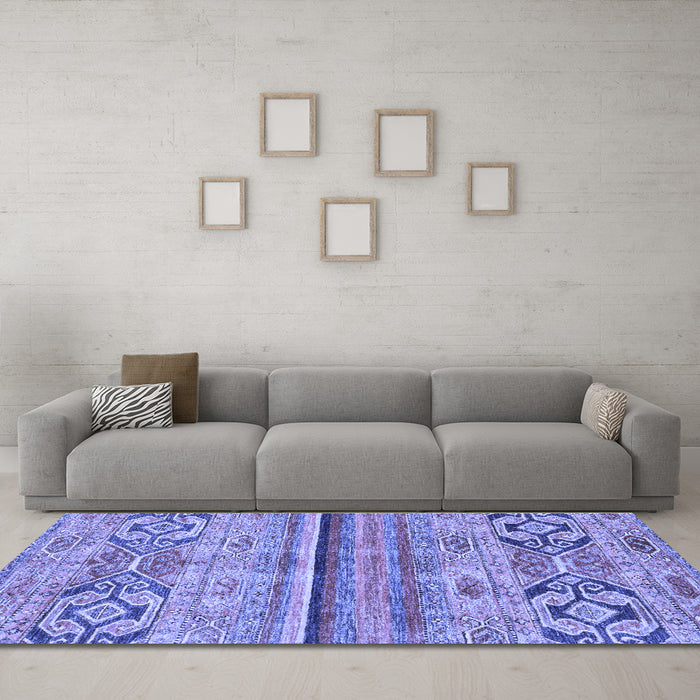 Machine Washable Abstract Blue Modern Rug in a Living Room, wshabs2483blu