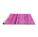 Sideview of Machine Washable Abstract Pink Modern Rug, wshabs2483pnk