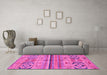 Machine Washable Abstract Pink Modern Rug in a Living Room, wshabs2483pnk