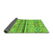 Sideview of Abstract Green Modern Rug, abs2483grn