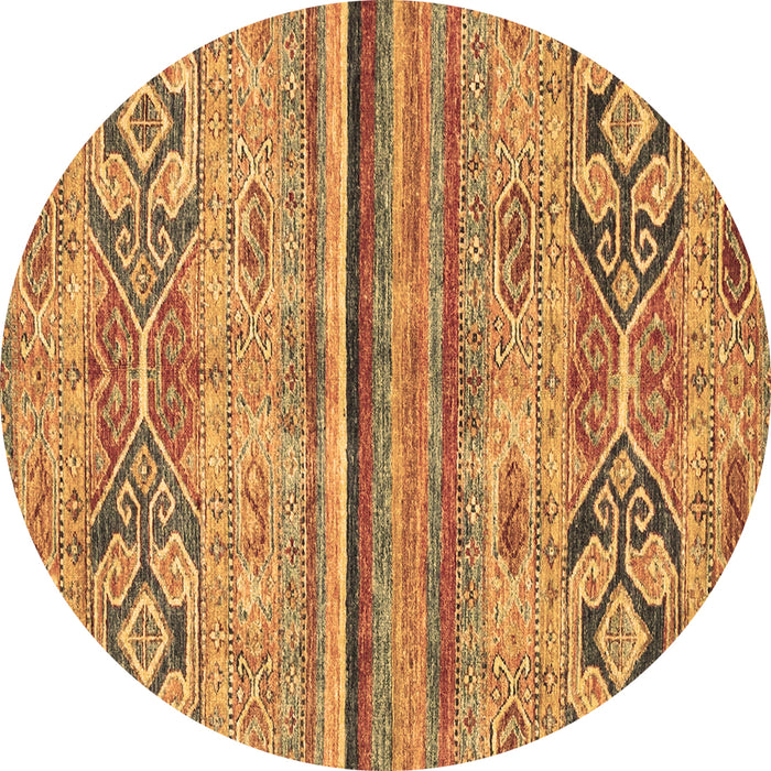 Round Machine Washable Abstract Brown Modern Rug, wshabs2483brn