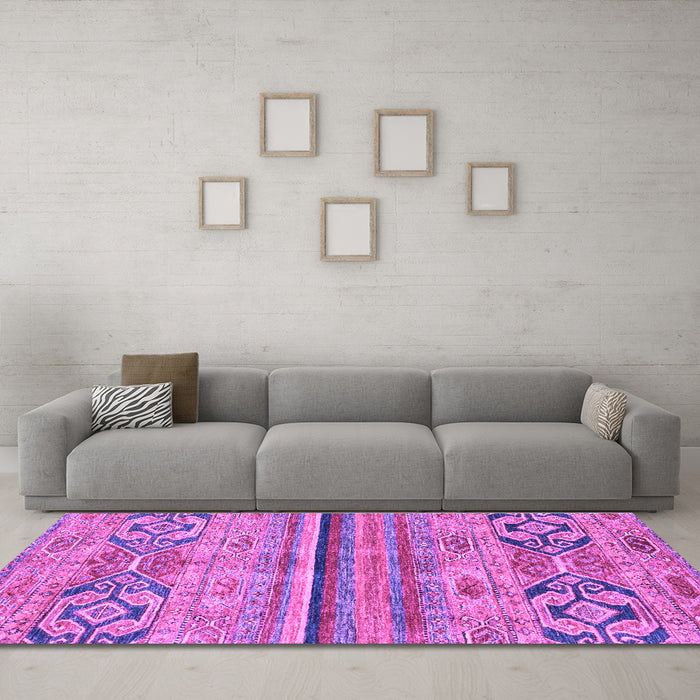 Machine Washable Abstract Purple Modern Area Rugs in a Living Room, wshabs2483pur