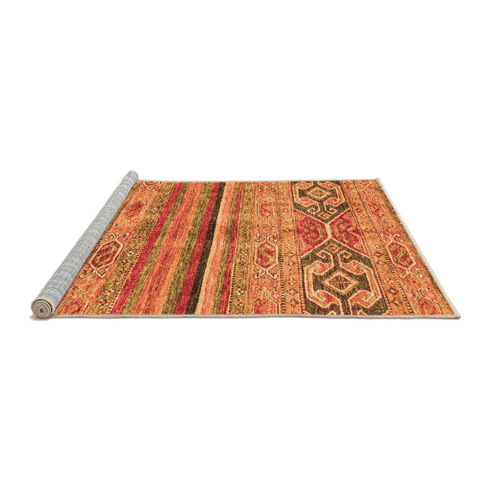 Sideview of Machine Washable Abstract Orange Modern Area Rugs, wshabs2483org