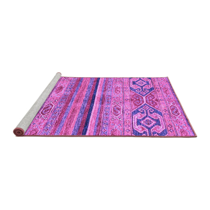 Sideview of Machine Washable Abstract Purple Modern Area Rugs, wshabs2483pur