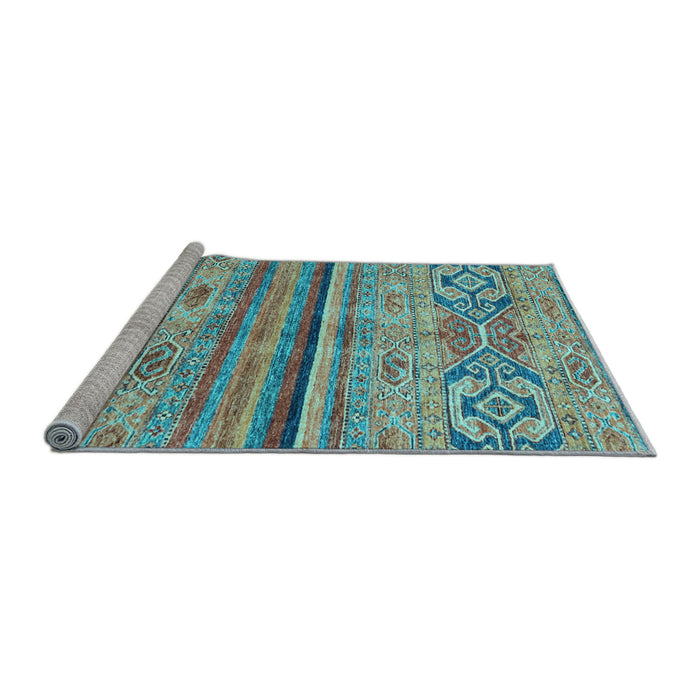 Sideview of Machine Washable Abstract Light Blue Modern Rug, wshabs2483lblu