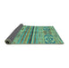 Sideview of Abstract Turquoise Modern Rug, abs2483turq