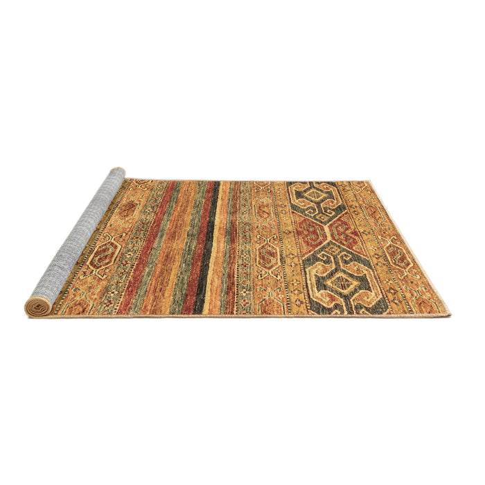 Sideview of Machine Washable Abstract Brown Modern Rug, wshabs2483brn