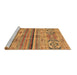 Sideview of Machine Washable Abstract Brown Modern Rug, wshabs2483brn