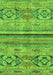 Machine Washable Abstract Green Modern Area Rugs, wshabs2483grn