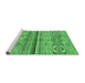 Sideview of Machine Washable Abstract Emerald Green Modern Area Rugs, wshabs2483emgrn