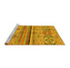 Sideview of Machine Washable Abstract Yellow Modern Rug, wshabs2483yw