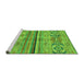 Sideview of Machine Washable Abstract Green Modern Area Rugs, wshabs2483grn