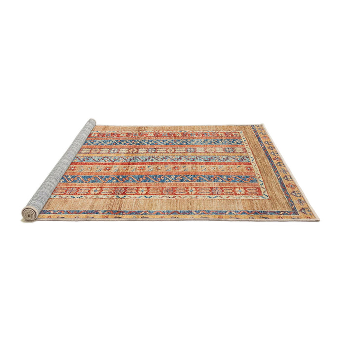 Sideview of Machine Washable Abstract Rust Pink Rug, wshabs2484