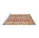 Sideview of Machine Washable Abstract Rust Pink Rug, wshabs2484