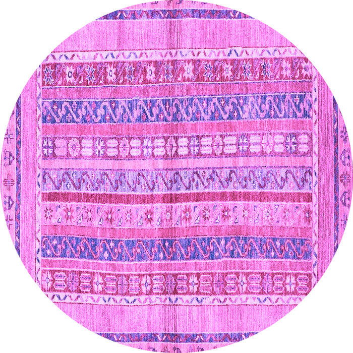 Round Machine Washable Abstract Purple Modern Area Rugs, wshabs2484pur