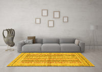 Machine Washable Abstract Yellow Modern Rug, wshabs2484yw