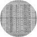 Round Abstract Gray Modern Rug, abs2484gry