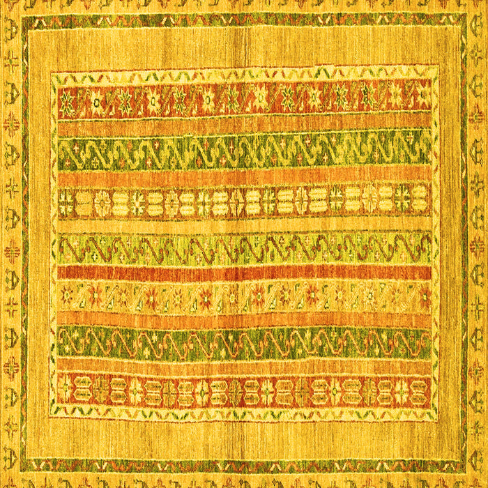 Square Machine Washable Abstract Yellow Modern Rug, wshabs2484yw