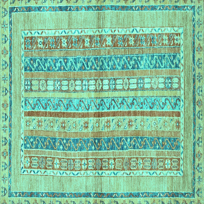 Square Machine Washable Abstract Turquoise Modern Area Rugs, wshabs2484turq